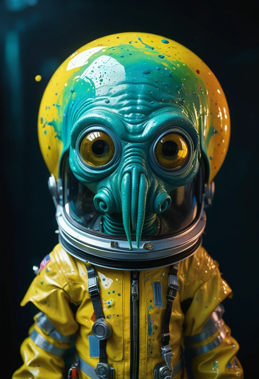 8K, ARTISTIC photogrAphy, best quAlity, mAsterpiece: 1.2), A (potrAit:1.2) Don Bluth Style  ASTRONAUT Cthulhu yellow Toon Doll, full body RAW candid cinema, cyan hair, 16mm, color graded portra 400 film, remarkable color, ultra realistic, sad admosphere, dark lighting, oppressive atmosphere, depressive colors, kodak portra 400, photograph,r, Natural Light,  Pinhead lighgts, blur reflection, Brush Strokes, Smooth, abstract, Splatter, Oil On Canvas, rainbow colors, fractal isometrics details bioluminescens : a stunning realistic photograph of wet bone structure, 3d render, octane render, intricately detailed, titanium decorative headdress, cinematic, trending on artstation | Isometric | Centered