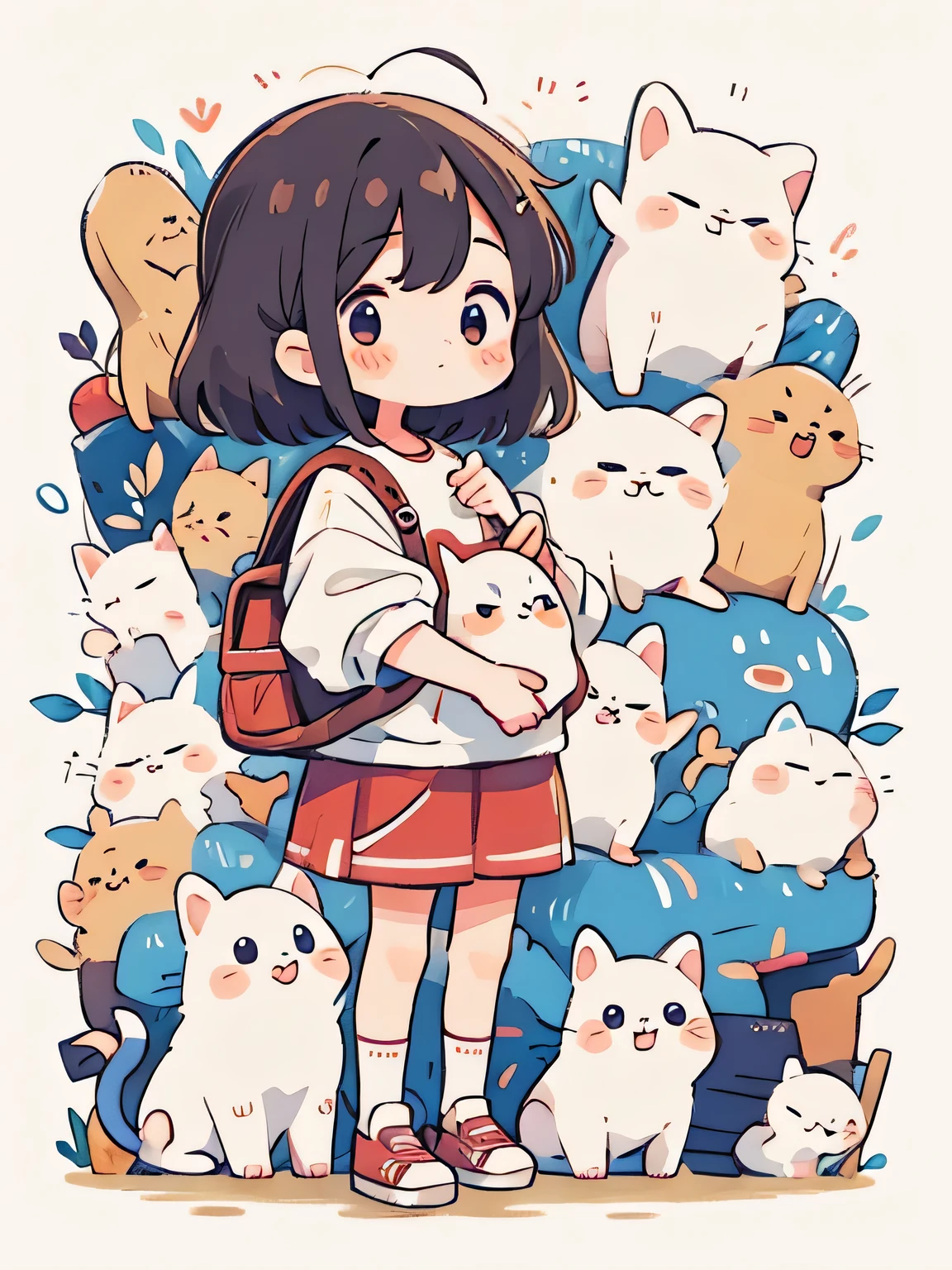 Micho style, Masterpiece, best quality, 8k, cute girl chibi