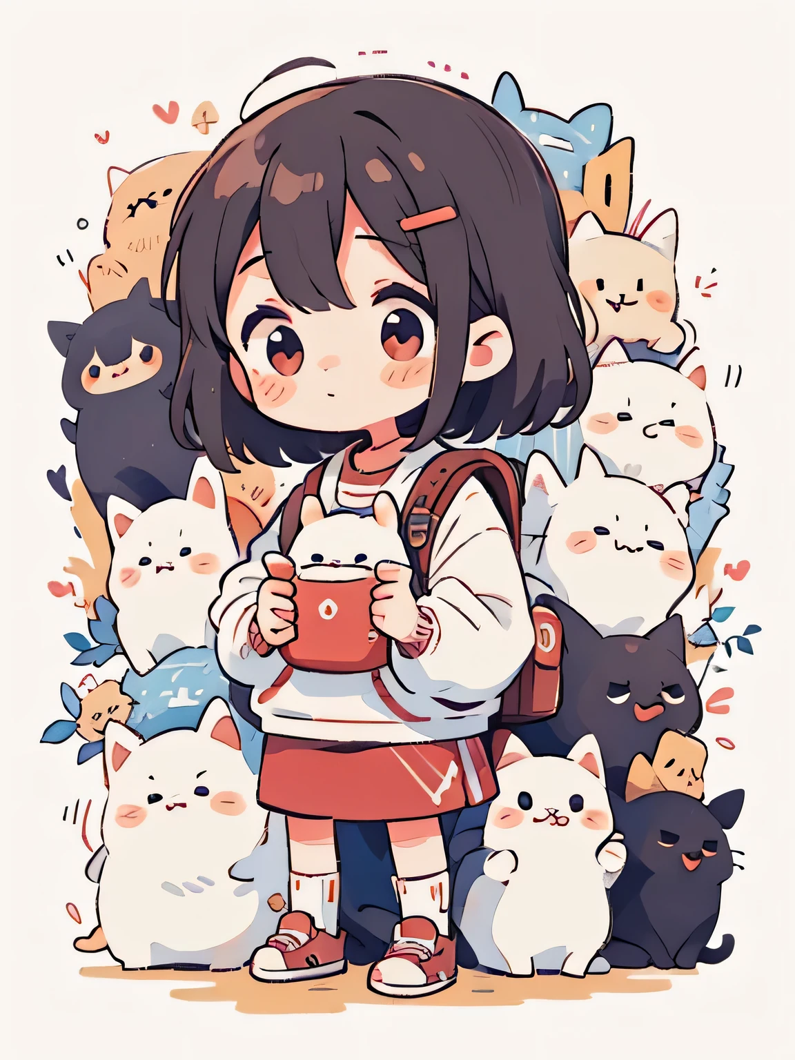 Micho style, Masterpiece, best quality, 8k, cute girl chibi