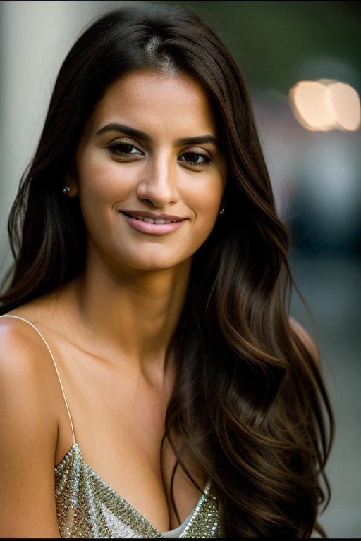Realistic photo of a beautiful p3n3l0p3c-v2 woman, 1girl, solo, long hair, smile, brown hair, brown eyes, closed mouth, lips, portrait, realistic, soft lighting, professional Photography, Photorealistic, detailed, RAW, analog, sharp focus, 8k, HD, DSLR, high quality, Fujifilm XT3, film grain, award winning, masterpiece
