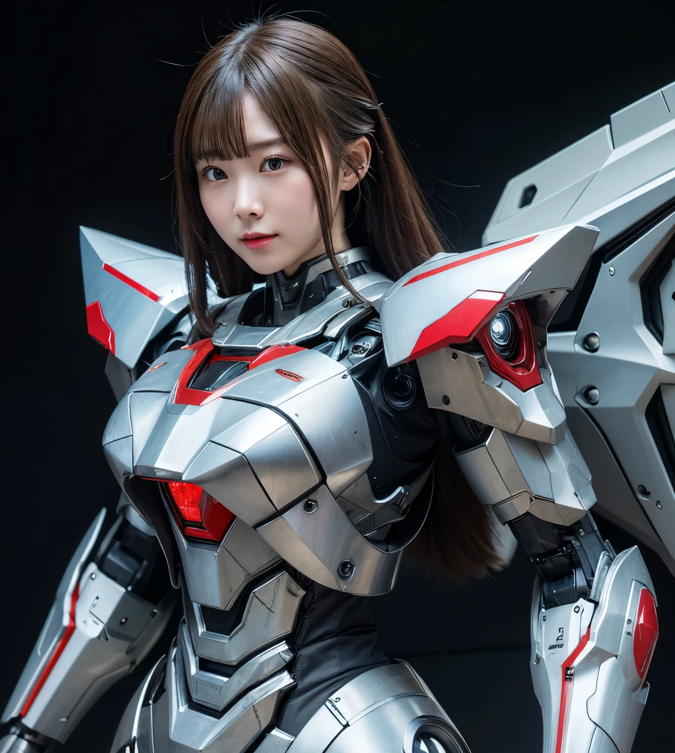  Super detailed, advanced details, high quality,  High resolution, 1080p, hard disk, beautiful,(war machine),Armor War,(Rocket Missile)Capture the big picture,beautiful,Mecha cyborg girl,battle mode,Mecha body girl,She is wearing a futuristic war machine weapon mecha