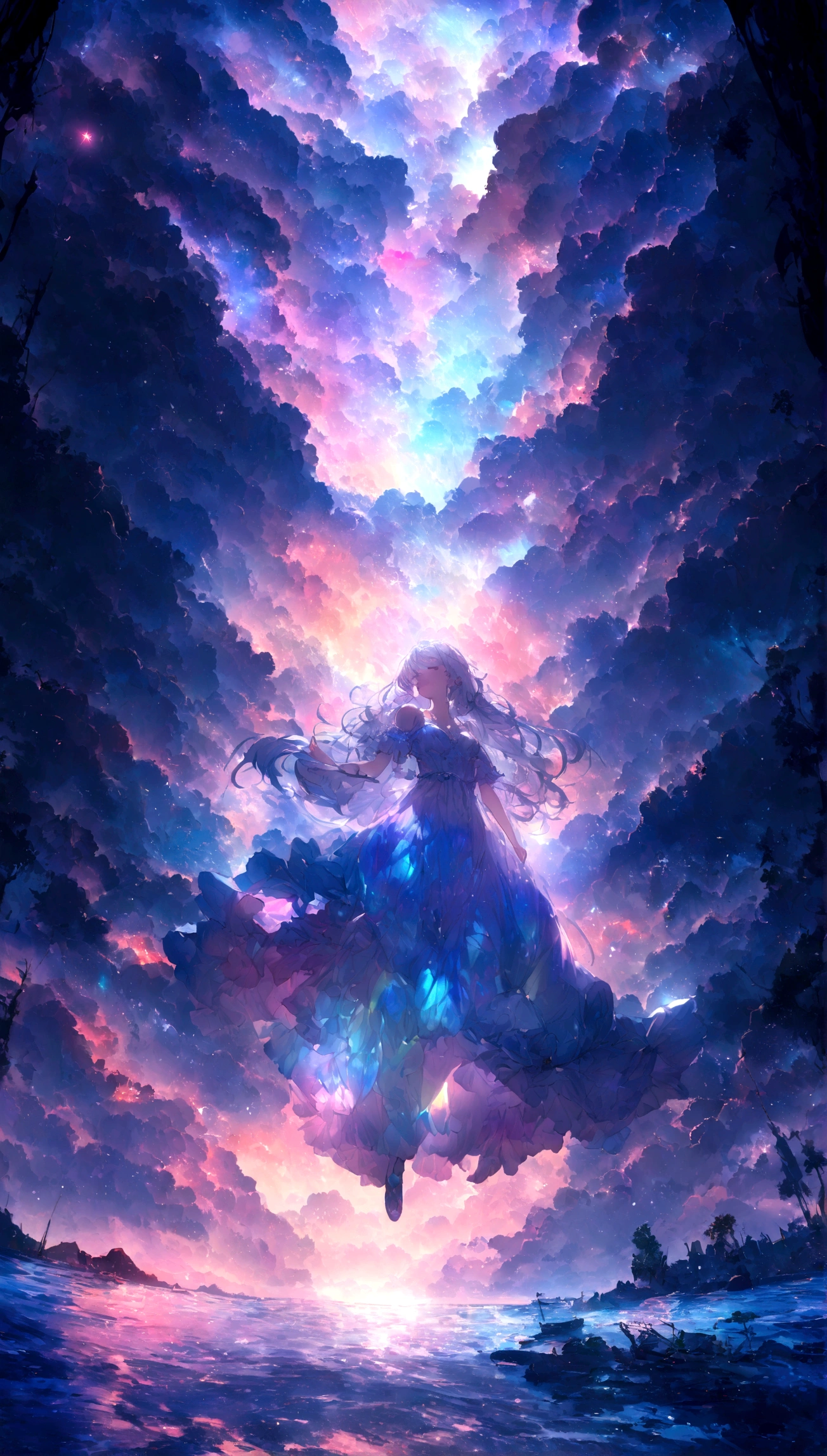 (((a CHROME ANCHOR stuck at the bottom of a DEEP Ocean floor))) shafts of sunlight filtering through the ocean's surface, illuminating the hidden world beneath, create a captivating underwater scene. vertical panorama, Ultra Wide View. UHD, masterpiece, award winning photo, expansive landscape photograph , (a view from below that shows sky above and open field below), (masterpiece:1.2), (best quality), 4k, ultra-detailed, (dynamic composition:1.4), highly detailed, colorful details,( iridescent colors:1.2), (glowing lighting, atmospheric lighting), dreamy, magical, (solo:1.2)