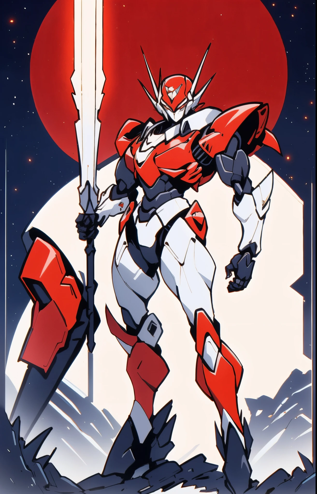 Humanoid Mecha, fully enclosed shoulder guards, matching arm and leg guards, full body, full armor, super robot, the design balances heavy with agility, (the color scheme is primarily white with red and blue accents, the concept Inspired by super robot, artificial muscle chest armor, pose, standing, floating high above the futuristic sci-fi city), exquisite and mature art style, (aura effect, energy, glowing eyes, the armor glows), ((SRS)), metallic, dramatic, high definition, best quality, highres, ultra-detailed, ultra-fine painting, extremely delicate, professional, perfect body proportions, anatomically correct, symmetrical face, extremely detailed eyes and face, high quality eyes, creativity, RAW photo, UHD, 32k, Natural light, cinematic lighting, masterpiece-anatomy-perfect, masterpiece:1.5