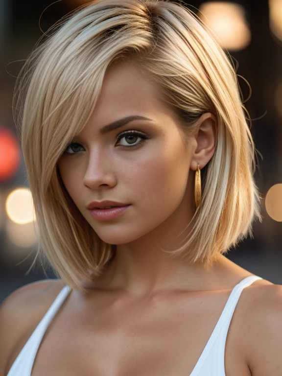 photo of beautiful 15yo woman with perfect short blonde hair, wearing Golden Yellow (skin-tight dress:1.1), (movie premiere gala:1.1), (smiling), movie theater in background, closeup, (happy) (paparazzi in background:1.1), modelshoot style, (extremely detailed CG unity 8k wallpaper), professional majestic photography, (Leica M6 Camera), 24mm, exposure blend, hdr, faded, extremely intricate, High (Detail:1.1), Sharp focus, dramatic, soft cinematic light, (looking at viewer), (detailed pupils), 4k textures, elegant, ((((cinematic look)))), soothing tones, insane details, hyperdetailed, low contrast, (epicPhoto)