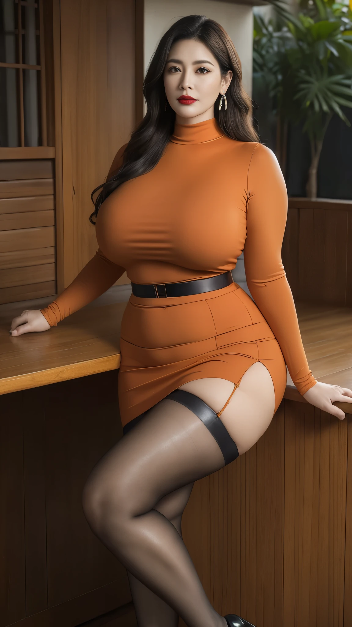 (Solo), 1girl, hair bun, glasses, , brown jacket, ribbon choker, white shirt, mini skirt, (over the knee socks), (long lace up boots), gigantic breasts, big ass, wide hips, milf body, beautiful eyes, perfect face, better eyes, better hands, better fingers, ,shiraki meiko, ((((best masterpiece)))), ((((ultra detailed)))), high quality, best quality, ((((32K)))), sharp focus, (high-resolution picture), Hand perfect, ,more_details:-1, more_details:0, more_details:0.5, more_details:1, more_details:1.5,meikodef/meikornd