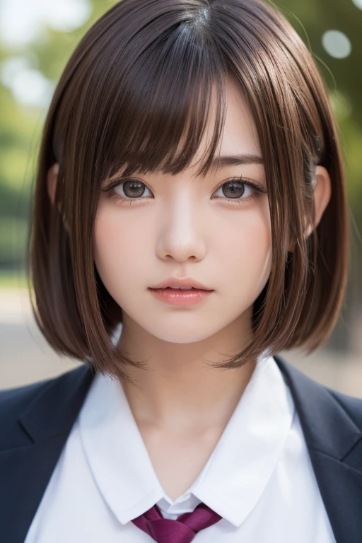 one girl, (a beauty girl, delicate girl:1.3), (16 years old:1.3),
break, (school uniform, serafuku:1.3),
break, very fine eyes, (symmetrical eyes:1.3),
break, (lush park:1.3), perfectly trimmed fingers,
break, small breasts, brown eyes, parted bangs, brown hair,
break, (eyes and faces with detailed:1.0),
break, (masterpiece, best quality, ultra detailed, detailed face, 8k)