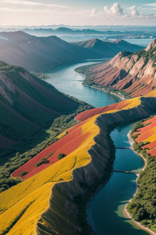 paisagem detalhada, melhor qualidade, deslumbrante, Vivid colors