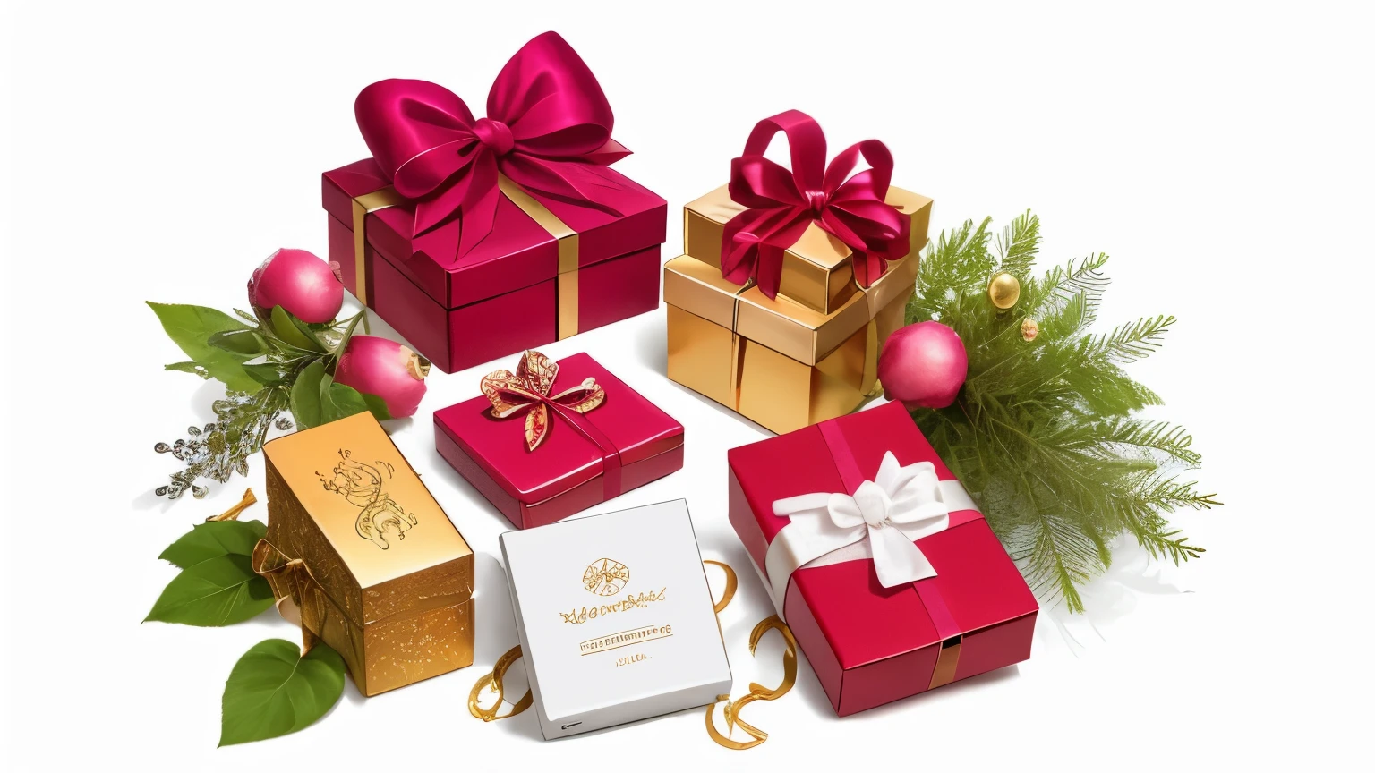 beautiful gift box, white background sharp