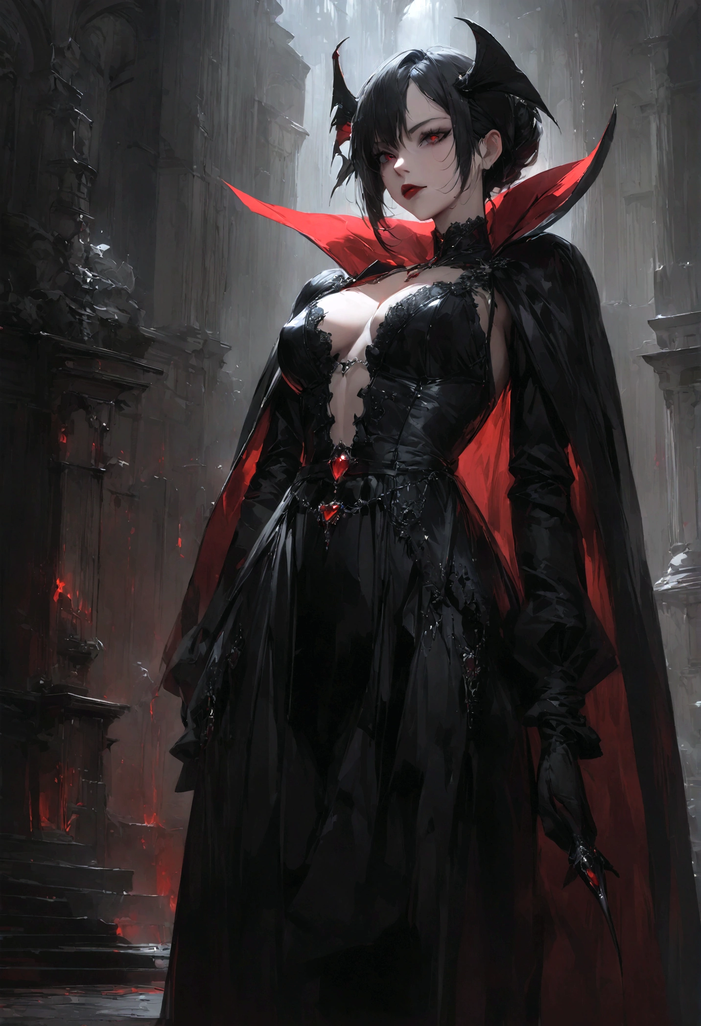 (Digital art like a movie: 1.3), high quality, masterpiece, 最high quality, Super detailed, vampire