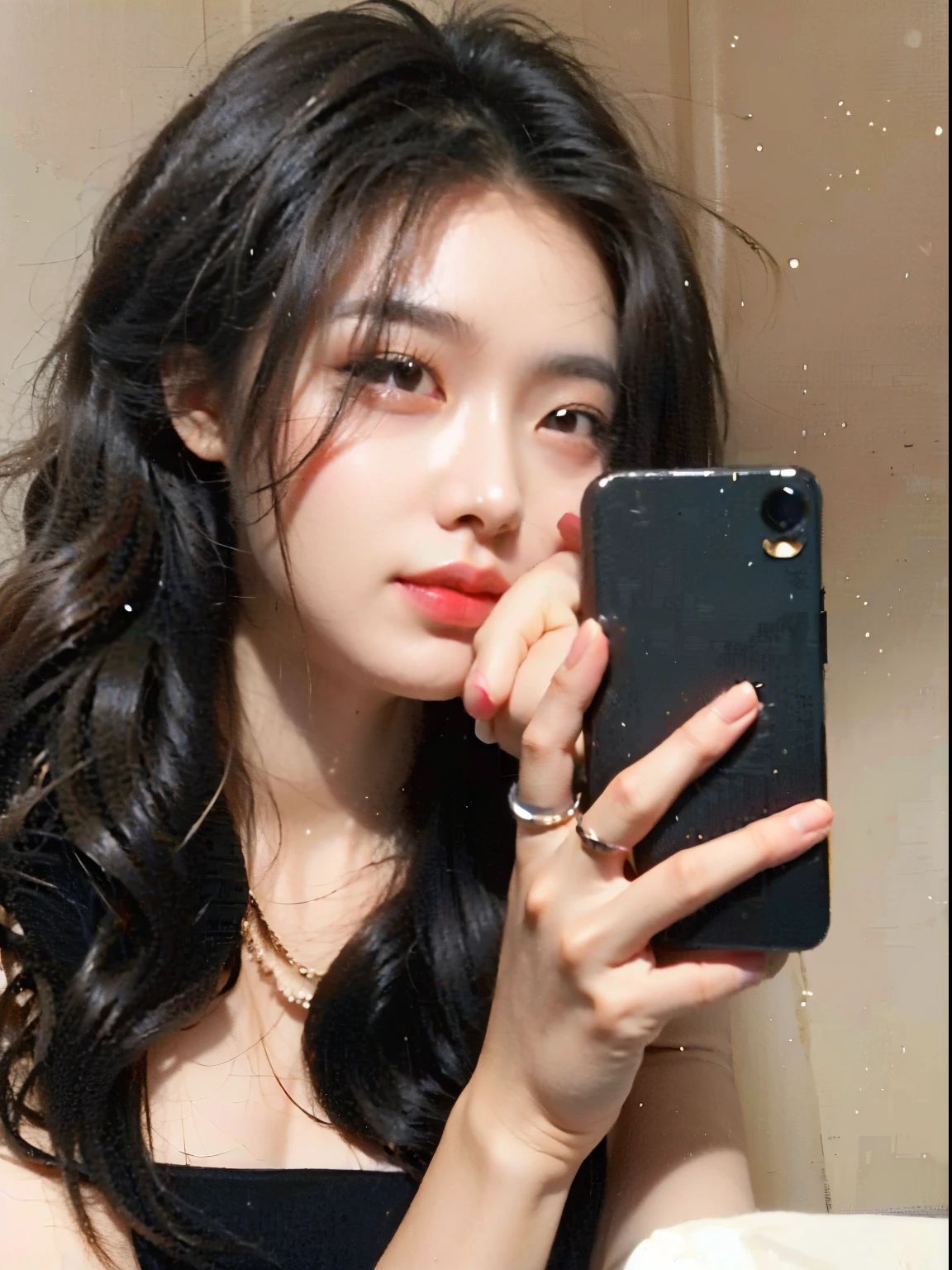 Woman taking selfie in mirror, Best Face, Korean woman, 18 years old, 8k selfie photo, 19 year old girl, 22 years old, Beautiful young Korean woman, Beautiful Korean Woman, Beautiful young Korean woman, beautiful asian girl, pale skin, feminization of the face