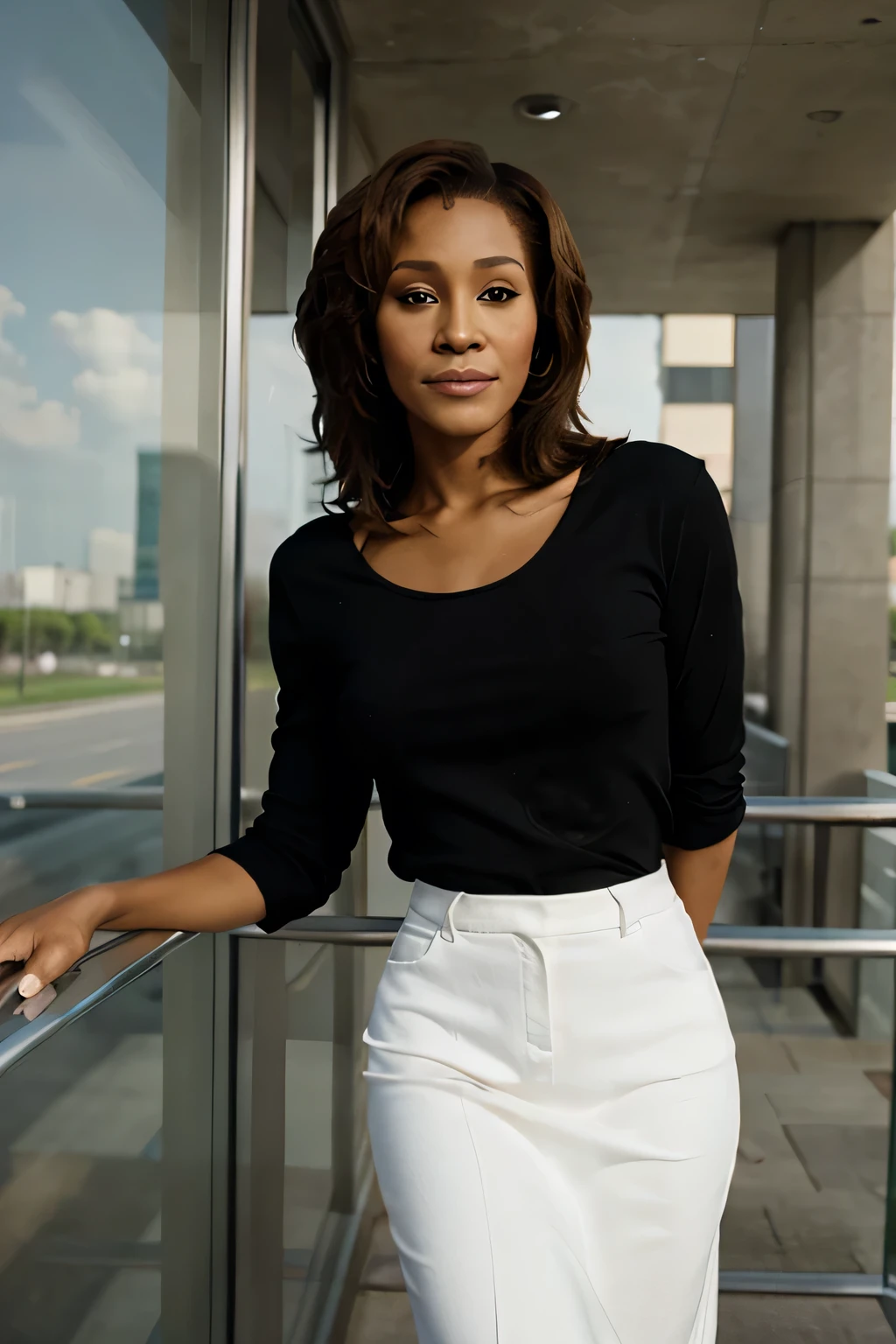 portrait of whitney houston standing