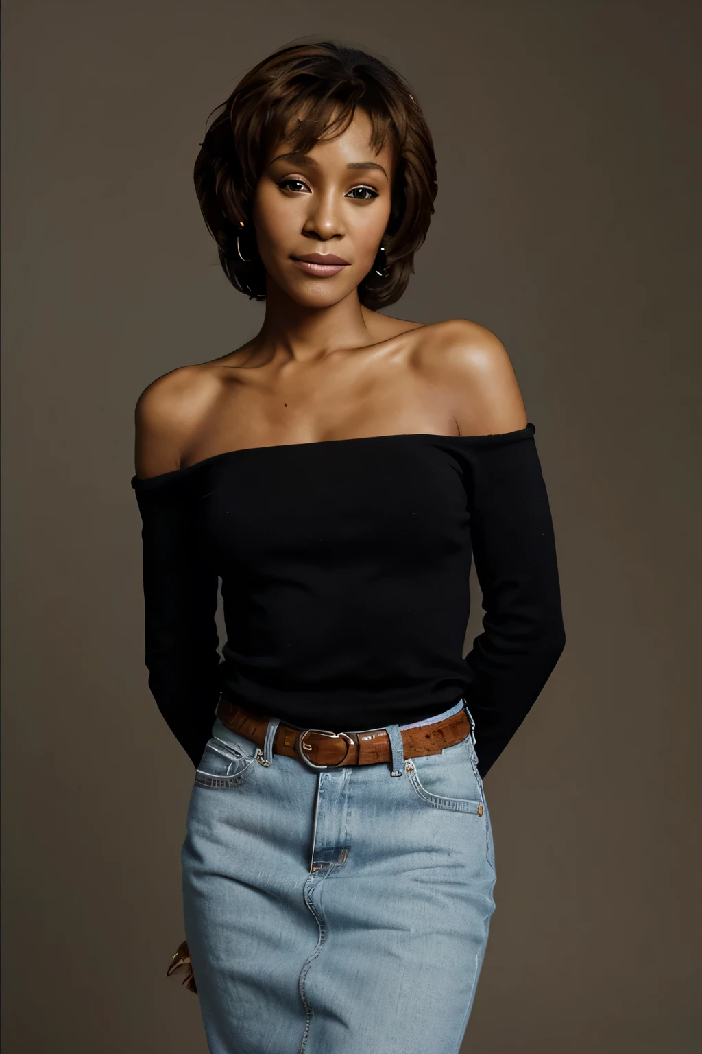 portrait of whitney houston standing