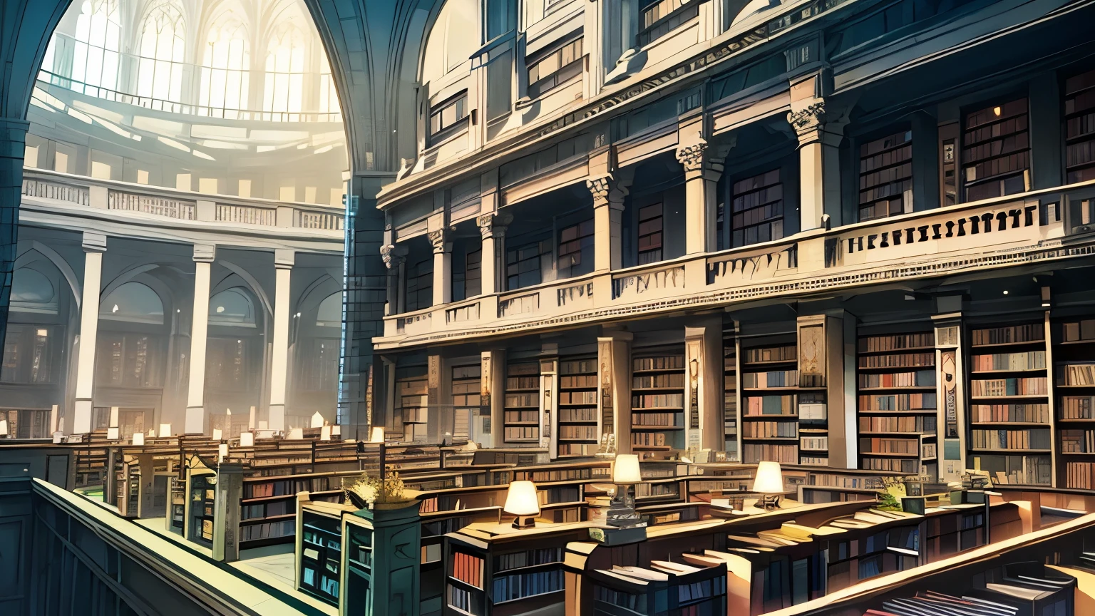 In a library with many books1Two books open to the page