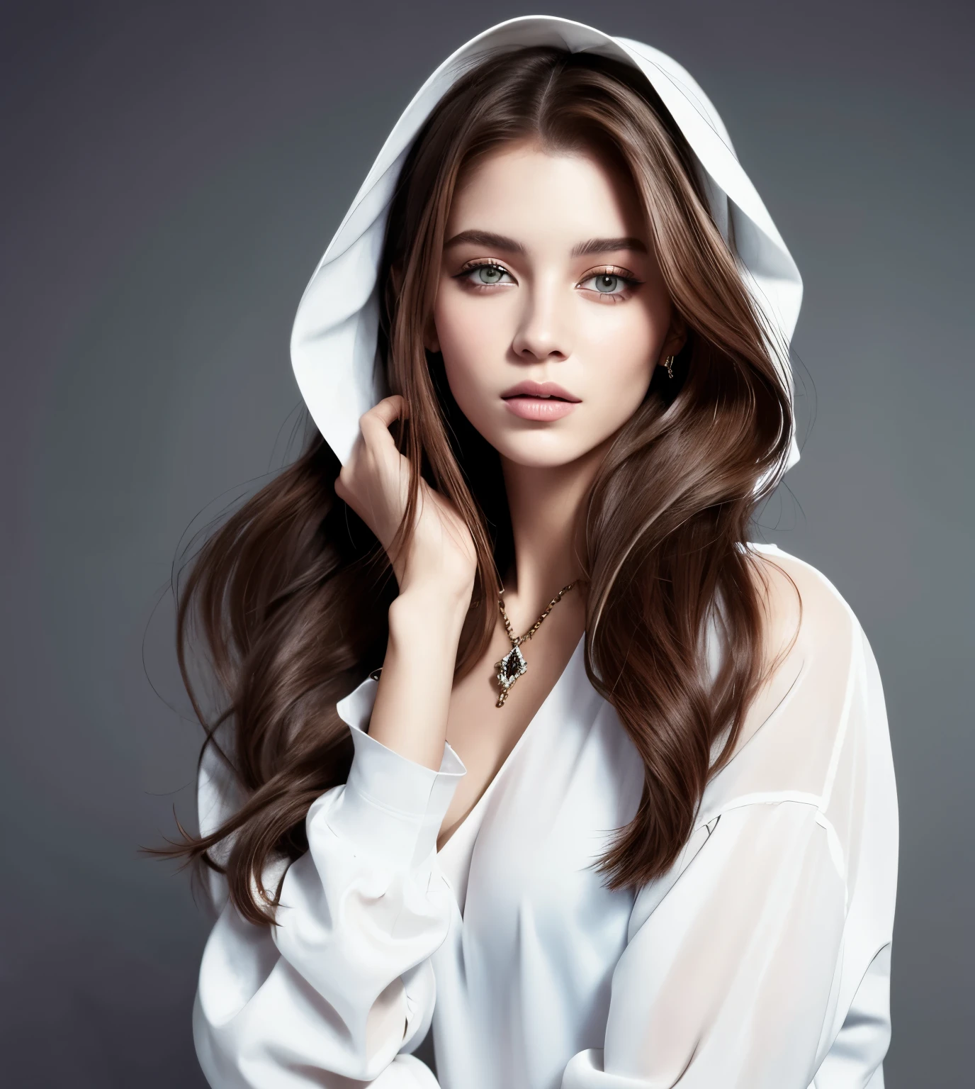 Arabian style woman with long hair and white shirt posing for a photo, Portrait of Sophie Mudd, Anna Nikonova、Also known as New Milky, portrait of Barbara Palvin, Barbara Palvin, Attractive girl, Julia Razumova&#39;s style, Beautiful girl model, Gorgeous young model, Beautiful model girl, Anastasia Ovchinnikova, Beautiful girl