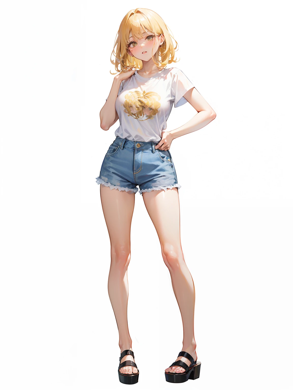 30-year-old woman、Mother,Married women,Small breasts、Small breasts、Casual wear、Calm appearance、Casual wear、Cut and sew、4 clothing patterns、Clothing design、whole body、One character、Character Sheet