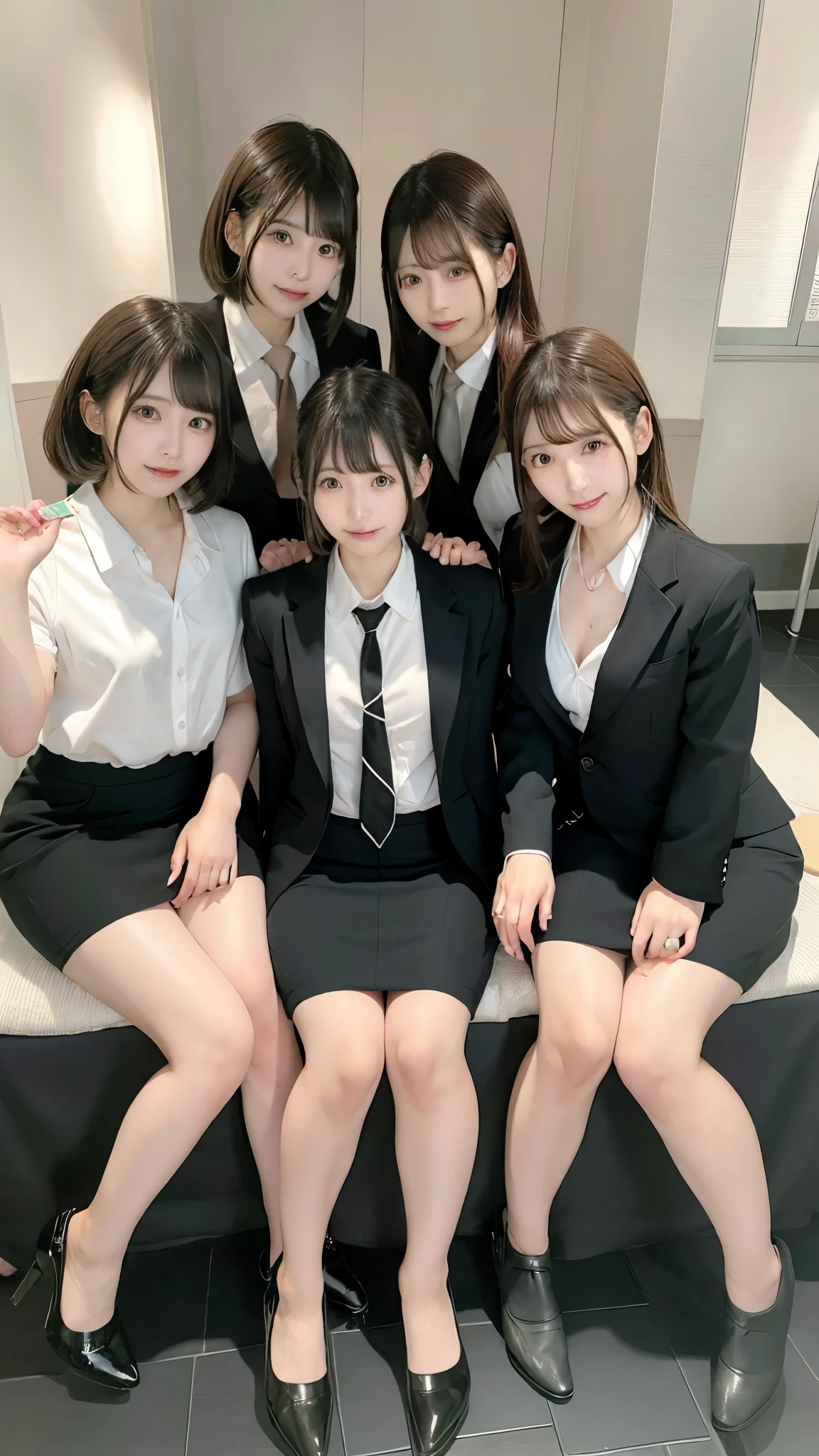 Subjective,ID card,random hair,
three women:1.8,group photo:1.8,suit,pencil  skirt,
legs spread,ahegao,orgasm,
sweat,
steam,
shaggy hair,
Excitement, 
Unbuttoned first button,
forelock showing forehead,

#Quality UHigh resolution,1080p,16k,4K,8k,absolutely,Absurd,Anatomically correct,Awards,ultra high quality,Accurate,High resolution,Attention to detail,high quality,High resolution,masterpiece ,Realistic,RAW Photos,solve,retina,Super detailed,Textured skin,Super detailed ,ultraHigh resolution
