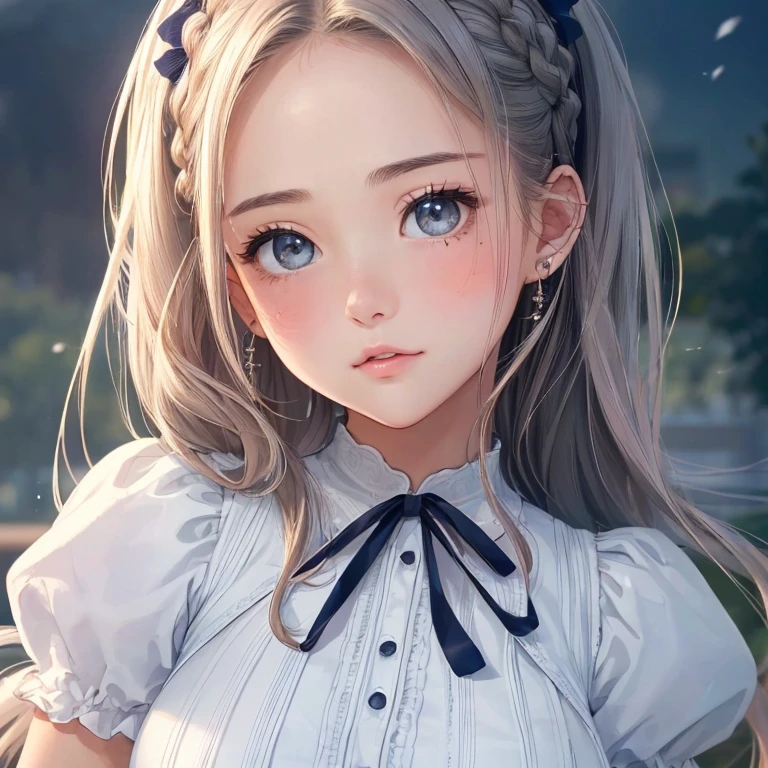 (((Petite girl with blonde twin tails))),(Oversized crimson off-the-shoulder dress),1girl in,(masutepiece), (Best Quality), (Best Detail),, (((playing piano))), Very detailed face, , Night , shading ,(((kosmos))),(((see -through))),(((Angle from top))),((Kamimei))),,(((milkyway,fullmoon)))