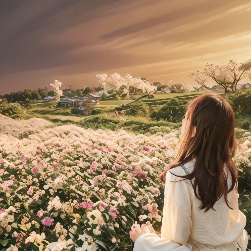アラヴィは紫色のFlower Fieldに座っている,The background is a kite, 前景にFlower Field, Flower Fieldに座っている少女, Flower Fieldに立つ, Flower Fieldに立つ, Flower Fieldの少女, girl Flower Fieldに立つ, Flower Fieldに座る, 美しいFlower Field, Flower Field, Beautiful images