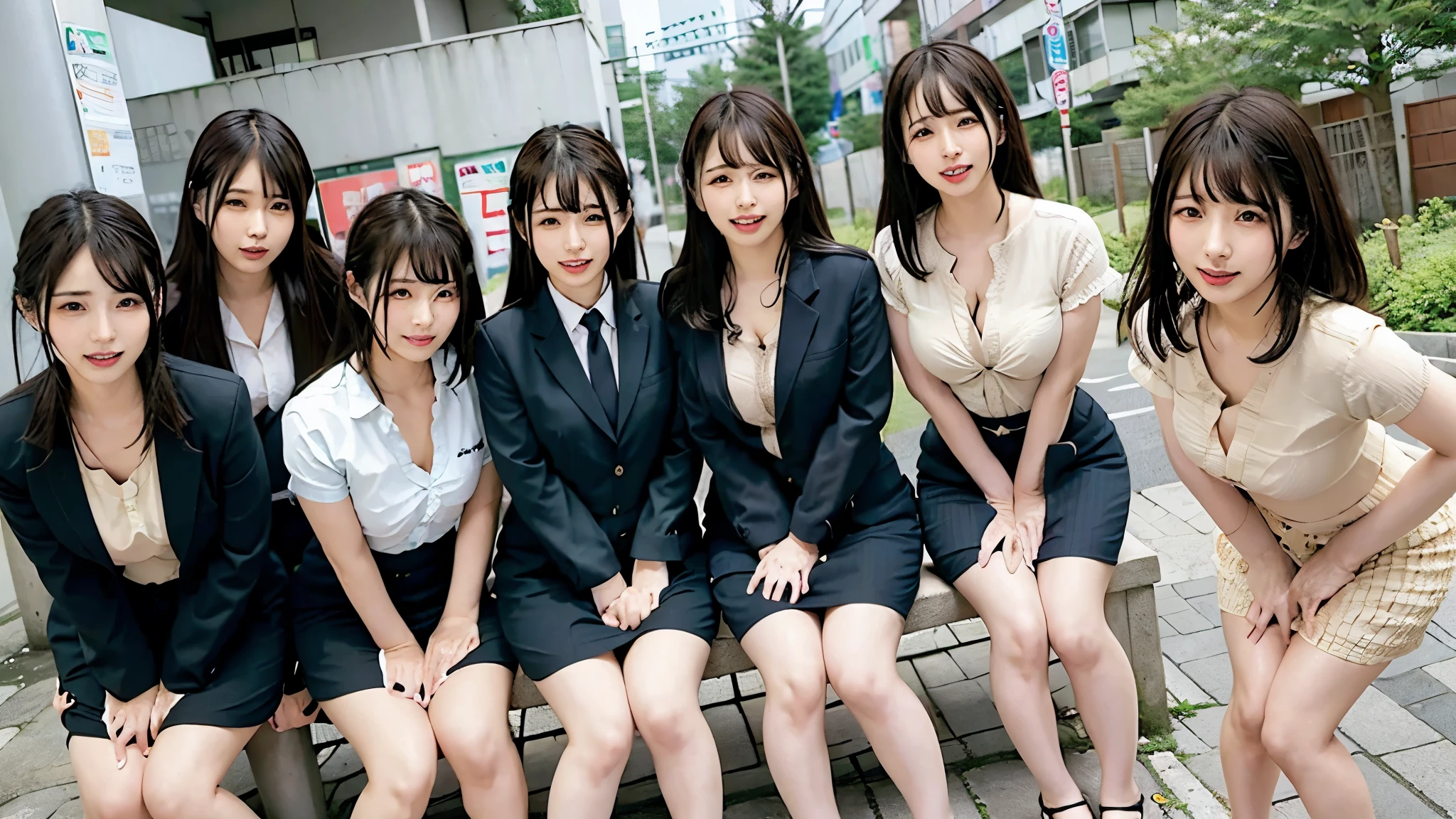 masutepiece, Best Quality, Five girls in the classroom,(5 people standing:1.2),Standing,Teenage, Looking at Viewer,l Group shot, harems,nffsw,Underwear,(pantiy),Realistic,School uniform,(Dark blue blazer and white shirt) ,(Dark blue pleated skirt),Blue Ribbon ,(Looking back, ass grab:0.9),(Beautiful eyes:1.3),frombelow,From below,Kinney,(skinny:1.2) ,Slender thighs, Long body, novel illustration,(Smelly eyes:0.5),closed curtains,(shirts lift,lifted by self:1.5) ,Dark Persona.Skirt lift front,(Panties:1.3),