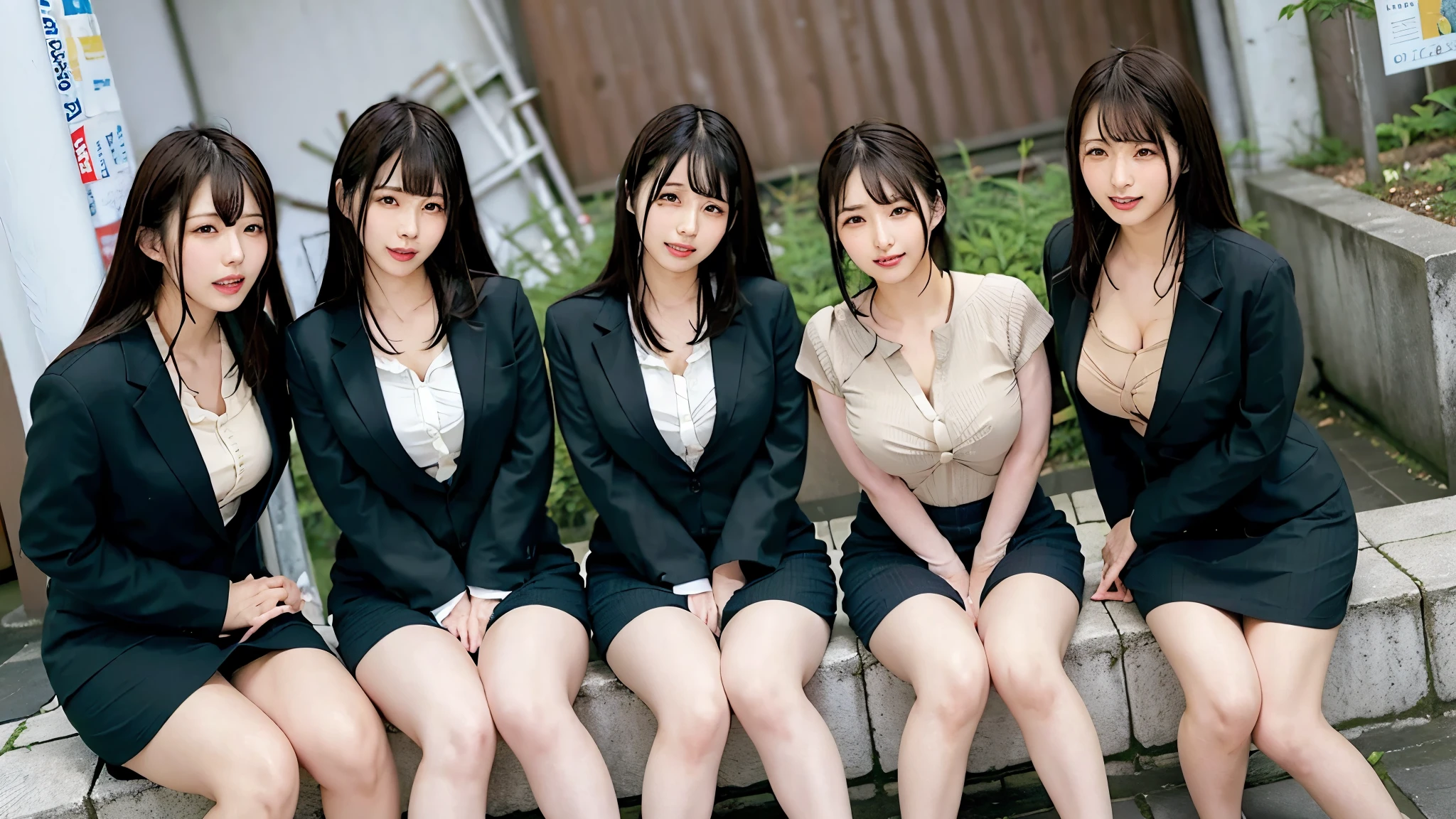 Subjective,ID card,cum on hair,
Five women:1.7,group photo:1.8,
stooping,Business suit,pencil skirt,
legs spread,ahegao,orgasm,
sweat,
steam,
shaggy hair,
Excitement,
Unbuttoned first button,
forelock showing forehead,
#Quality UHigh resolution,1080p,16k,4K,8k,absolutely,Absurd,Anatomically correct,Awards,ultra high quality,Accurate,High resolution,Attention to detail,high quality,High resolution,masterpiece ,Realistic,RAW Photos,solve,retina,Super detailed,Textured skin,Super detailed ,ultraHigh resolution