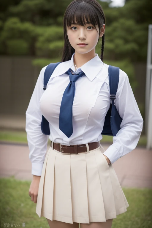 (highest quality,8k,RAW Photos,Realistic,High resolution:1.2),(Cute Japanese Girl),(Huge breasts:1.20),(The body is slim、Naughty body),(Japan High School Uniform),(School classroom),(18-year-old、difficult、Lofty dream、Prisoner of war of a male classmate、The presence of idols),(Beautiful Realistic Asians:1.5、Kindness)、Professional、