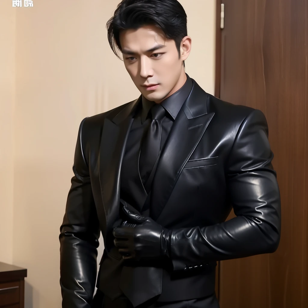 BL back hug high quality high quality high quality real penis handsome two men in love 20years old,a daddy,tight black tight suit,in the office,muscle, gay ,black hair,asia face,masculine,,handsome,sex,leather gloves,lecherous dad,look straight ahead,Dad is erection
