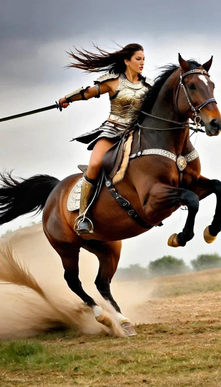 Female Warrior/Female Warrior,Horses gallop,Broadsword