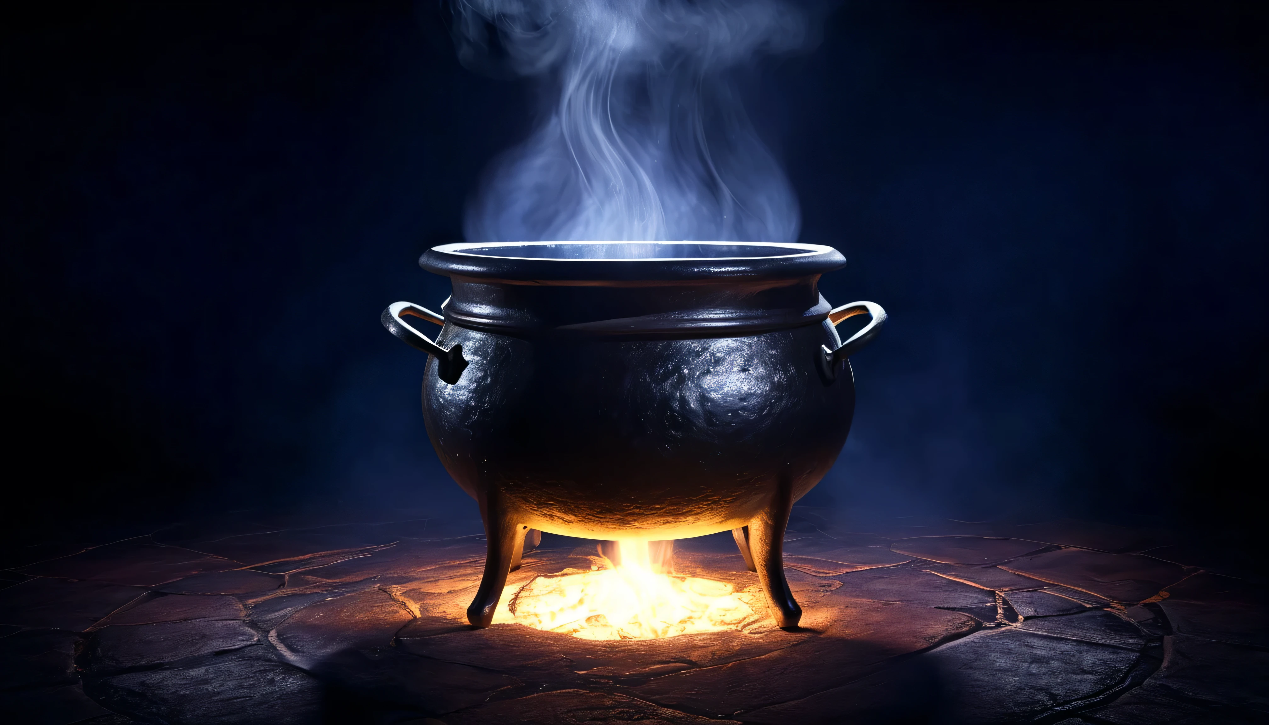 there is a cauldron, isolated, object, etherial lighting and mysterious atmophere,