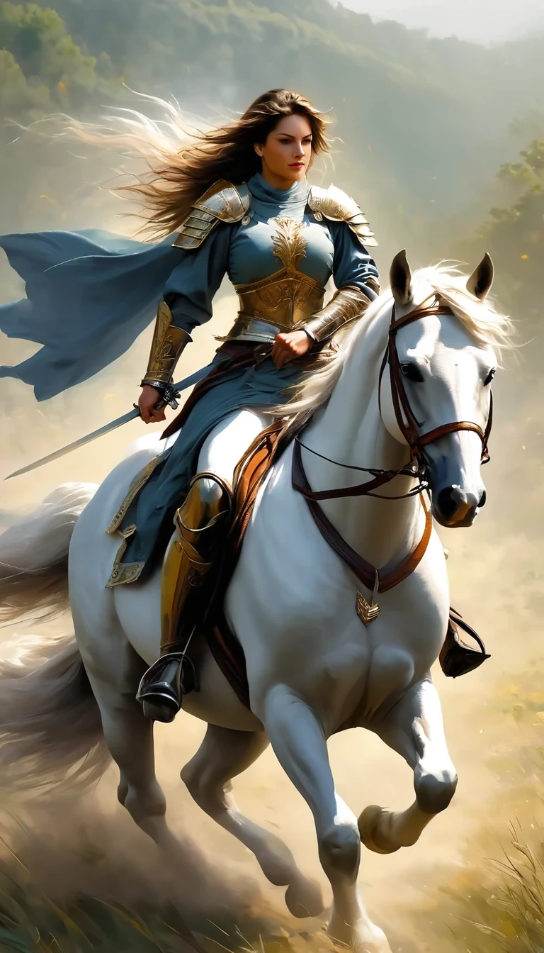 Female Warrior/Female Warrior，Horses gallop，Broadsword