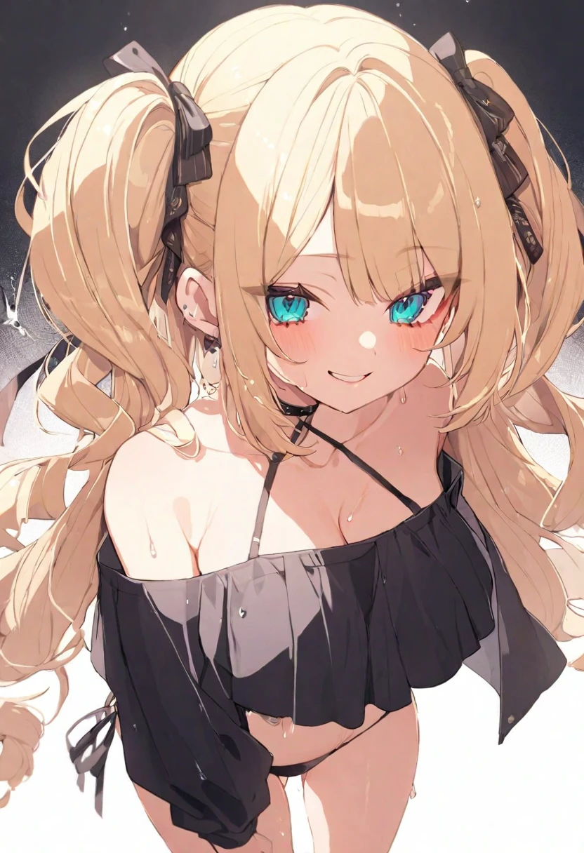 (masterpiece), (best quality), perfect face, beautiful girl, white background background, delicate and beautiful face and eyes, dark intense shadow,
1 girl, vtuber style, cool girl, hololive, Akai Haato, blond hair, bikini, wet body, big chest, cropped shoulders, clavicle, winking, smile, bare feet, chest visible through clothes, ass visible through thighs, (full body), looking at viewer, standing,