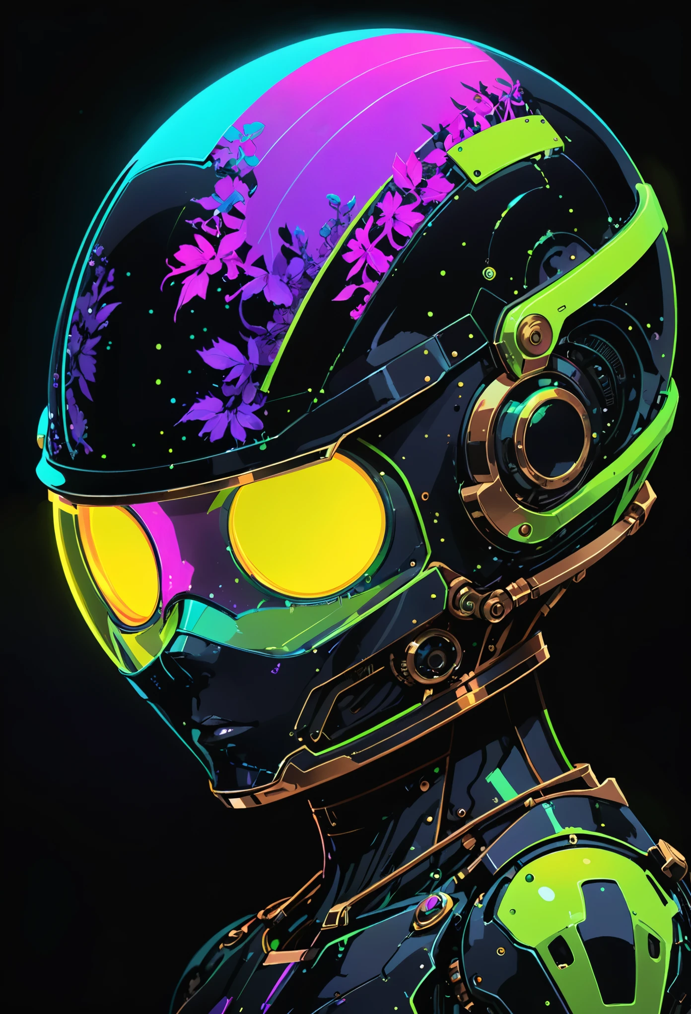 in style of Ashley Wood,(in style of Conrad Roset:1.3),
painting,drawing by Conrad Roset close up, a helmet  robot ,(gradient color mask glass:1.3),(darkorchid neon glowing:1.7),( (glowing neon glass transparent helmet:1.8),there is no facial contour),(the robot is aged with moss on its rusty bronze armor:1.2),night,moonlight shadows,dramatic lighting,gradient pop surrealism,pop art [(details:1.2): [ (many small details:1.3) : [ (many ultrasmall details: 1.2):(very detailed ultrasmall edges and microrelief:1.5):0.7 ]: 0.4 ] :0.2],
BREAK
Detailed,(darkness:1.5),(very detailed shadows:1.5),absolute shadows,absolute darkness,