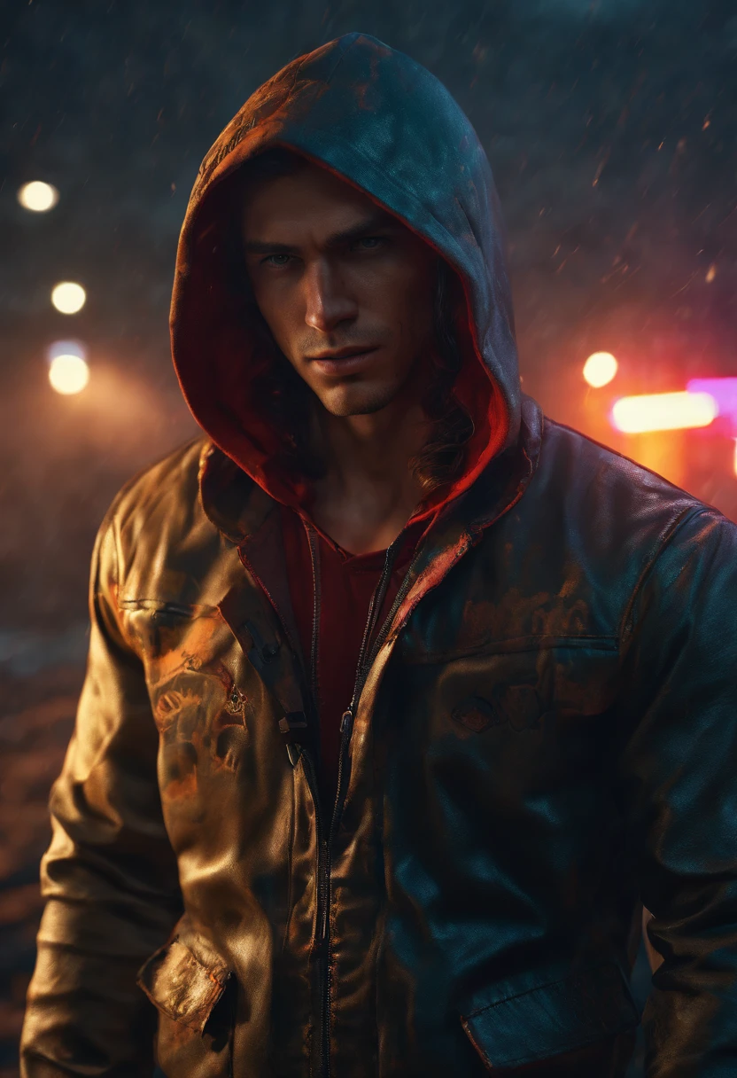 a handsome young man in a hooded jacket, long wavy hair, diffused lighting, fog in the background, dark moody atmosphere, cinematic composition, dramatic lighting, Assassin's Creed style, realistic rendering, detailed facial features, photorealistic, 8k, best quality
Cinematic, Hyper-detailed, insane details, Beautifully color graded, Unreal Engine, DOF, Super-Resolution, Megapixel, Cinematic Lightning, Anti-Aliasing, FKAA, TXAA, RTX, SSAO, Post Processing, Post Production, Tone Mapping, CGI, VFX, SFX, Insanely detailed and intricate, Hyper maximalist, Hyper realistic, Volumetric, Photorealistic, ultra photoreal, ultra-detailed, intricate details, 8K, Super detailed, Full color, Volumetric lightning, HDR, Realistic, Unreal Engine, 16K, Sharp focus, octane render --v testp