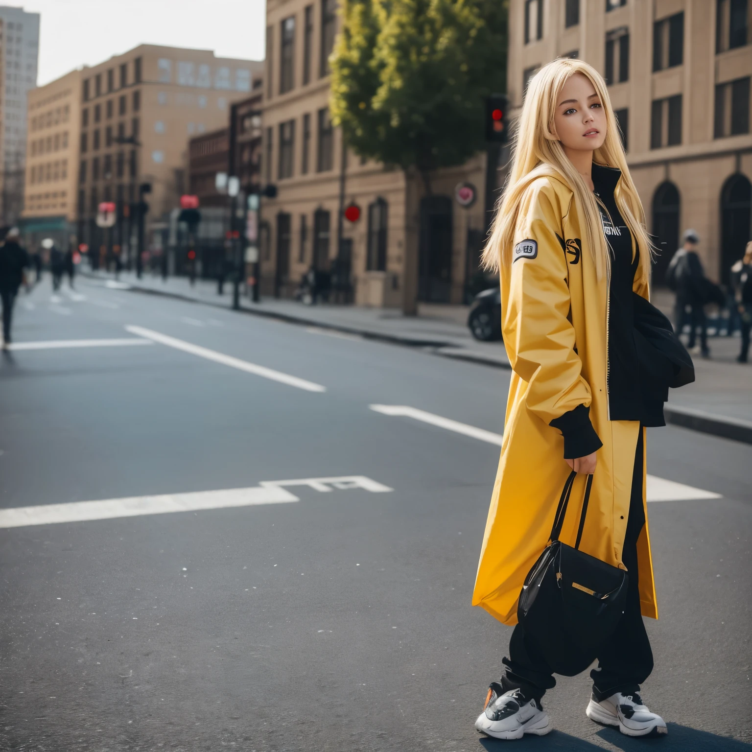 blonde girls, streetwear, outside, 8K, high quality, photorealistic, realism, hyperrealism, art photography