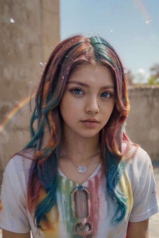 (Camiseta Moda Rosa:1.9),(cabelo colorido: 1.8), (all colors of the rainbow: 1.8),(((((vertical pintaring:1.6))), (pintaring:1.6),Frente, Comics, illustrations, pintarings, olhos grandes, olhos cristalinos,( rainbow color gradient high ponytail:1.7), Maquiagem requintada, boca fechada,(Pequeno Fresco: 1.5),(Clean the chest: 1.6) ,long eyelashes, camiseta branca ombro a ombro, Camisa de ombro branca,looking at the audience, grandes olhos lacrimejantes, (rainbow colored hair:1.6), respingo de cor, (Sozinho:1.8), respingo de cor, color explosion, thick pintar style, messy lines, ((brilhando)),(Colorida), (Colorida), (Colorida), Colorida, Thick pintar Style, (Respingo) (Color Respingo), Vertical pintaring, tronco, pintar Respingo, Acrylic Pigment, gradiente, pintar, A mais alta qualidade de imagem, mais alta qualidade, Obra de arte, Sozinho, profundidade de campo, Face pintar, Colorida clothes, (elegante: 1.2), Maravilhoso,cabelo longo, vento, (elegante: 1.3), (petals: 1.4),(((Obra de arte))),(((melhor qualidade))),((ultra-detalhado)),(illustration),(dynamic angle),((Flutuando)),(pintar),((cabelo desgrenhado)),(Sozinho),(1 garota) , (((rosto de anima detalhado))),((lindo rosto detalhado)),colarinho,Ombros nus,cabelo branco, ((Colorida hair)),((cabelo com mechas)),lindos olhos detalhados,(gradiente color eyes),(((Colorida eyes))),(((Colorida background))),(((High Saturation))),(((surrounded by Colorida splashes))),