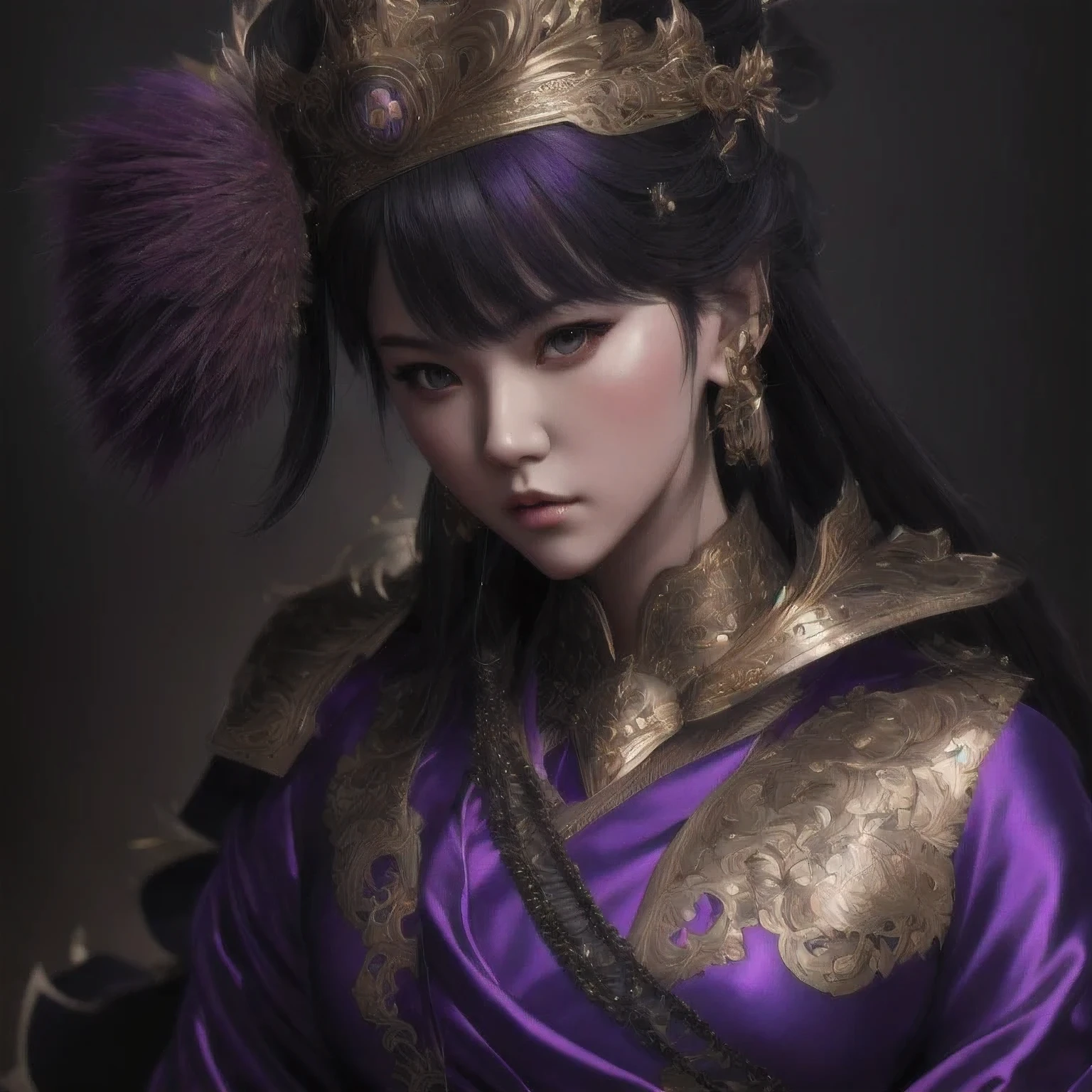 Female Warrior/Female Warrior/Woman warrior,there is a 18 years old in a purple dress holding a dragon, wlop and ross tran, ross tran 8 k, fantasy art style, chengwei pan on artstation, a beautiful fantasy empress, ross tran and wlop, ruan jia and artgerm, the dragon girl portrait, ig model | artgerm, artgerm and ruan jia,beautiful
1girl
bangs
blue eyes
closed mouth
ear piercing
earrings
grey background
hair ornament
jewelry
lips
looking at viewer
military
military uniform
nose
piercing
portrait
realistic
short hair
simple background
solo
upper body