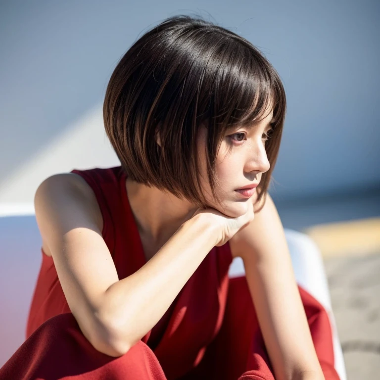 1girl, short hair,