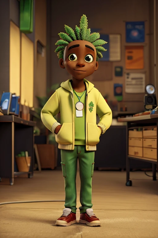 a marijuana flower bud as a science fiction rap character 