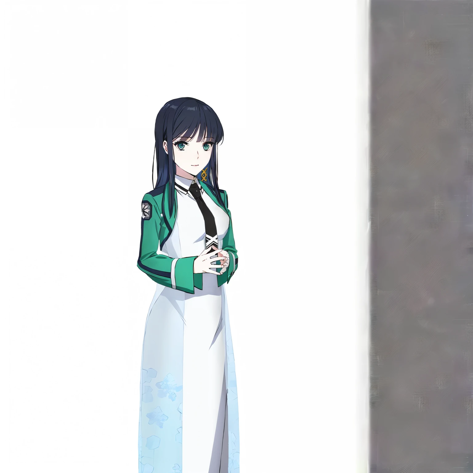 Anime character wearing a green jacket and white skirt, iwakura lain, yandere. expensive, Seifuku, Mayuri Shiina from Stein's Gate, lain iwakura, 2D, 2 days, kotegawa yui, arasaka, shinkai makoto, Official Art, Also, Full-size persona, Misato katsuragi