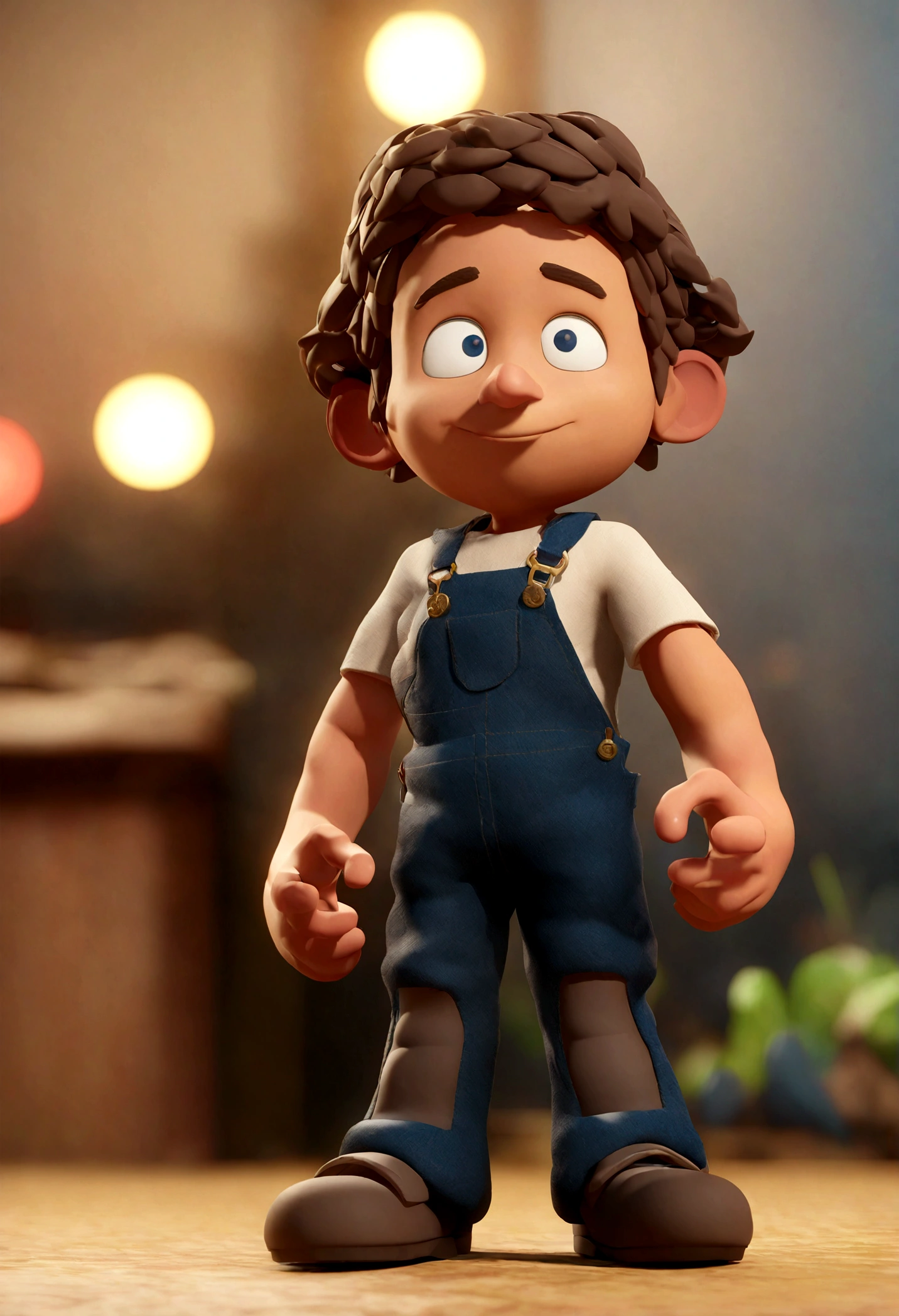 man standing, dressed in overalls, near 6 AXLE TRAIL, animation character, stylized character, animation style rendering, stylized 3d, Arnold Maya rendering, stylized 3d rendering, toon rendering keyshot, 3d character, character 3D, stylized 3d rendering, 3d character rendering, cartoon character, close-up character, character pose, (Pixar style) (master part: 1.2) (Bokeh) (best quality) (detailed skin) (detailed texture) (8k) (clay) (cinematic lighting) (sharp focus