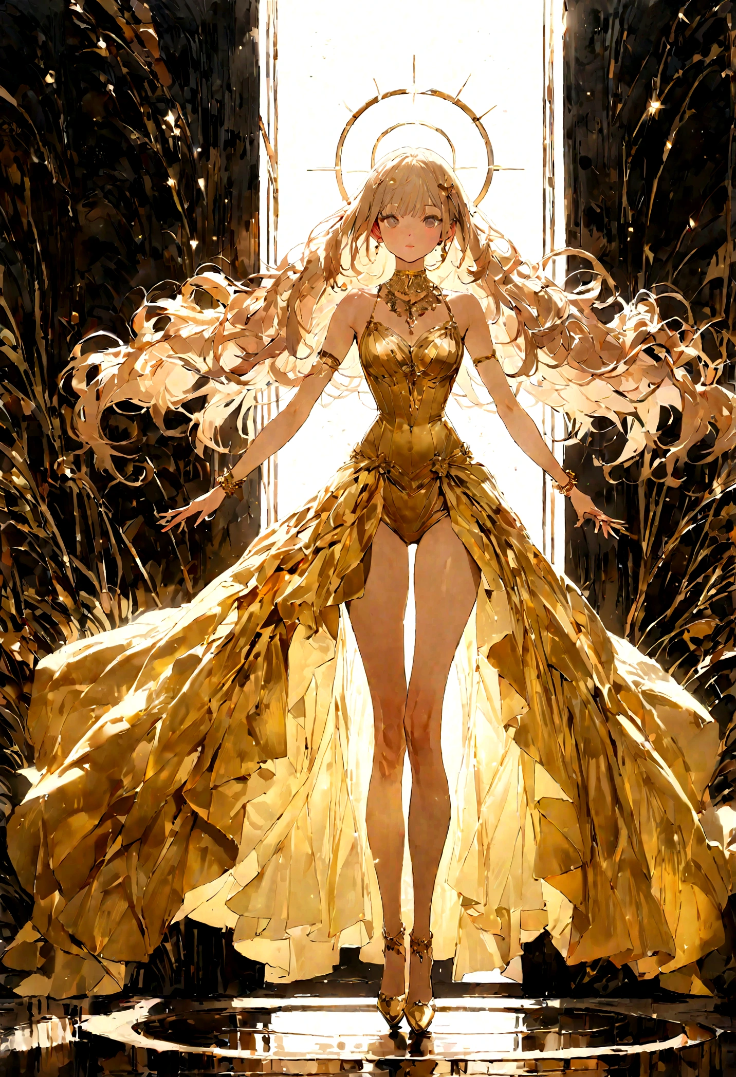 (Ultra-detailed, photorealistic, best quality, 4k,8k, highres, masterpiece:1.3), Featured is Abigail, a graceful figure from Singapore, ((who embodies the essence of elegance and charm)), (((She boasts a slim stature, standing at 1.67 meters and weighing around 55 kilograms, epitomizing the fashion model-like beauty))), (Her hair is long, wavy chestnut), (Her eyes are striking and green, thanks to contact lenses), ((and a toned physique with a defined waistline and slender, shapely legs)), accentuated by her active lifestyle, (She is wearing a Balmain Mini Sequin-Embellished Dress, paired with Christian Louboutin 'So Kate' Pointy Toe Pumps), She accessorizes with a Cartier Love Bracelet in Yellow Gold, and carries an Hermes Kelly Mini II Bag in Rouge Casaque Epsom Leather, (exceptionally detailed:1.3),, super finely detailed hands, ultra finely detailed fingers(((ten fingers))), (posing elegantly), (full body showcase), (show full body), (no logos in the background), (no logo), ((**modern, eco-friendly home background)).