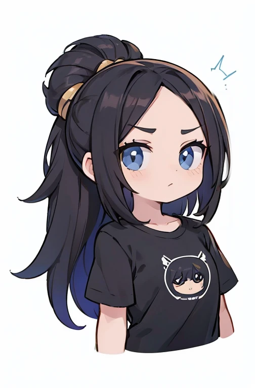 jovem,  cabelo preto, olhos pretos, ((olhos perfeitos)), (((Very beautiful appearance,))), (um), uma garota confiante, camisa