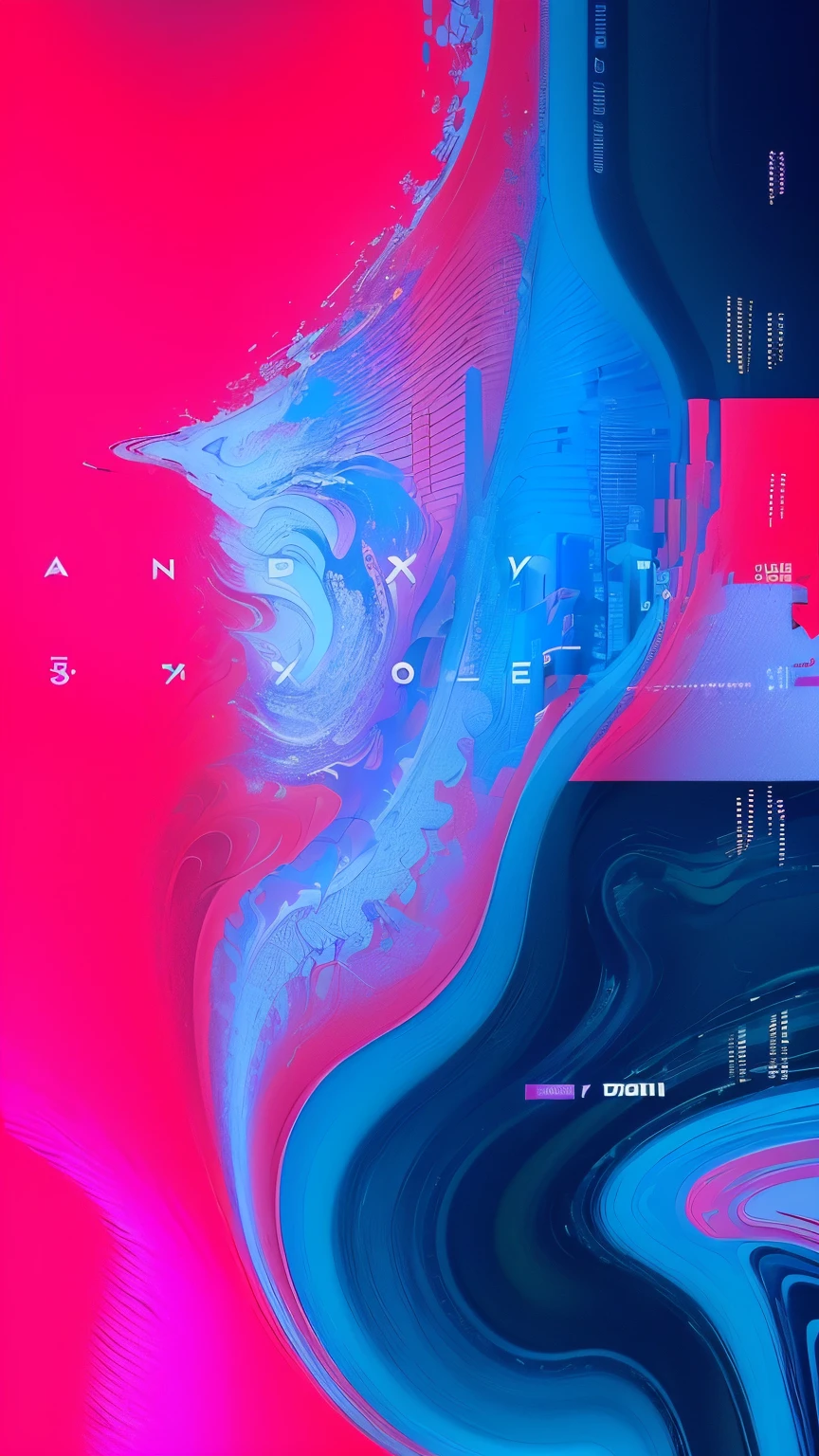 A poster with a colorful background,It says "Bank Sales", Abstract Album Cover, Bipple |, Vaporwave artwork composition, style hybrid mix of Bipple, Bipple daily art, Best behance, Bipple style, Bipple and james jean, Bipple colors, beautiful color composition, Vapor wave texture