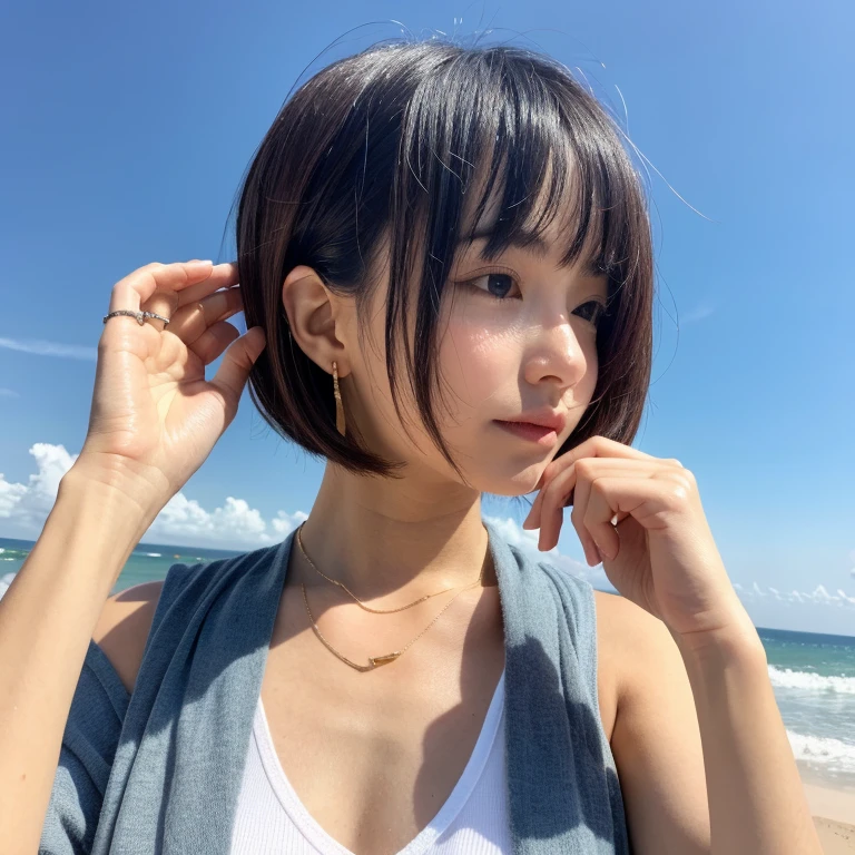 1girl, short hair,