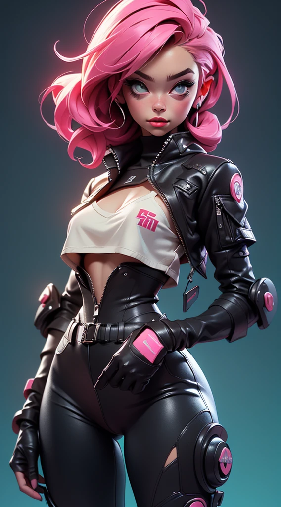 ((Best Quality, best resolution, award-winning portrait, official art)), ((perfect Masterpiece)), ((Realistic)) and ultra-detailed photography of a 1 nerdy cyberpunk girl with goth and post apocalyptic colors. She has ((long caramel-colored hair)), wears a (Harajuku-inspired cyberpunk tech-wear top) and a (Harajuku-inspired cyberpunk tech-wear bottom:1.2) , ((the most beautiful and sexy aesthetic)), small tits, cleavage showing, hot, sexy, seductive, slutty, cameltoe,