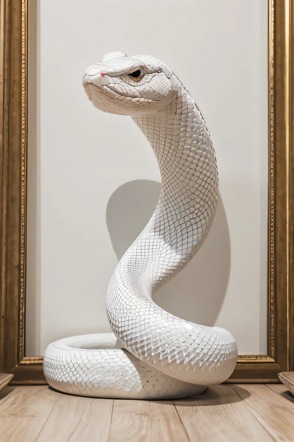 White snake standing