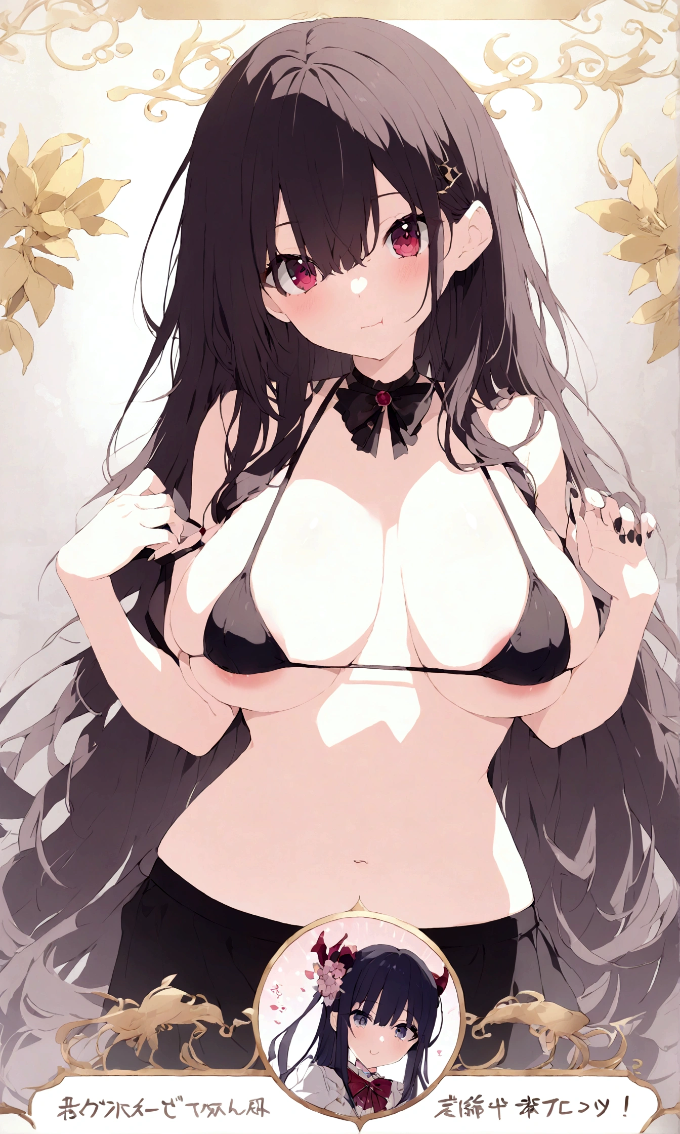 Japan anime、20-year-old women、profile image、one person、front、ID photo、breast enhancement、Plain、black、masterpiece、beautiful、cute、intellectual、Strong wick、I have long hair、black髪、black目、laugh at、beautiful、haven't done anything