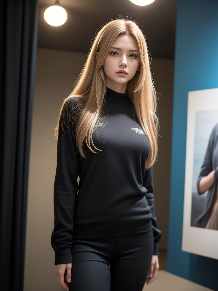 (best quality,4k,8K,High resolution,masterpiece:1.2),Extremely detailed,(Practical,photoPractical,photo-Practical:1.37),illustration,painting,3d rendering,photography,Extremely detailed的描述,professional,Bright colors,Bokeh,figure,landscape,portrait,fear,Movie Posters,action movie,Science Fiction,fighter,Noble clothing,Base Movie Reference:1.8,Practical,Fine materials,Air Force General,Practical face resolution,Like posture,aldult,Skinny,Large target,A long-haired dark blonde,serious face,Science Fiction,various supporting figure