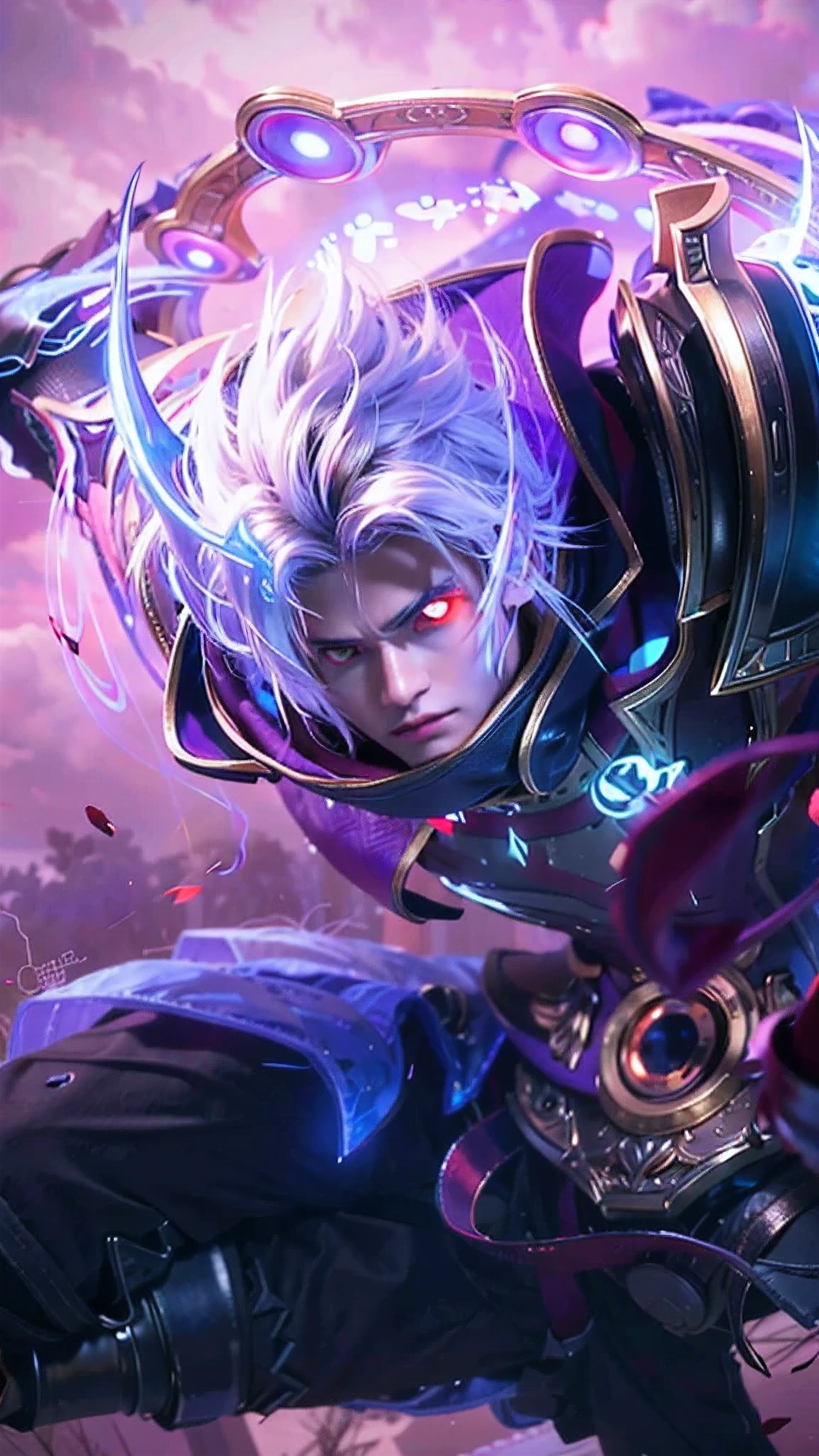 Best quality, masterpiece, detailed skin texture, detailed clothes texture, detailed face, super detail, 8k, intricate detail, 1 boy, The color doesn't change, Muscle guy, 1 guy, strong red eye glow (red eye:1.2), lots hair