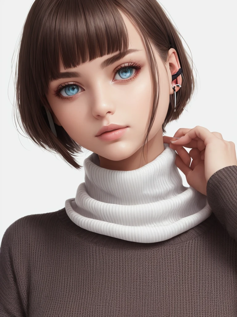 best quality,Very detailed,masterpiece,Extremely detailed,Solitary,1 Girl,(White background:1.5),(Delicexiste Eye),1 Girl, plugSet, Ayana_king, bodySet, White_bodySet, Red_Eye, Solitary, simple_background, White_background, pilot_Set, short_hair, blue_hair, Bangs, interface_earphone, turtleneck sweater, hair_between_Eye, Skinny, separate_Lips, Watching_exist_Viewer, small_breast,(Variza), --automatic