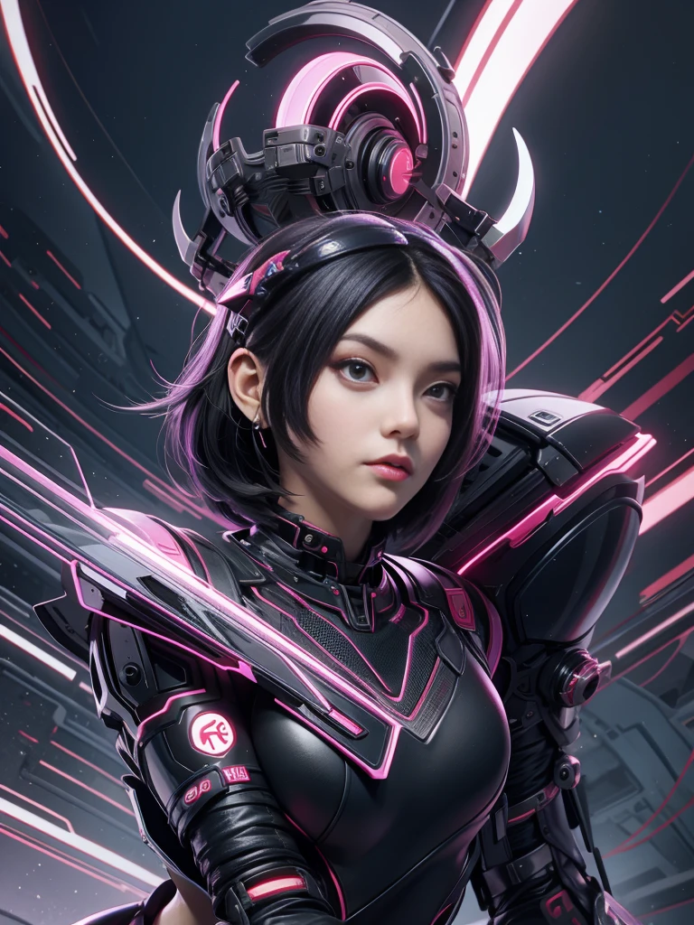 Solitary, Ultra-detailed photos, portrait Unreal Engine 5 8K UHD of beautiful and cute girl (girl: 1.3), Gorgeous, Gray short hair, Red and black tight mechanical latex catsuit, cyberpunk racing girl, Cyberpunk full face mask, earrings, Cybernetic high heels, cybernetic long glove, Futuristic design, purple neon lights details, Beautiful makeup, best quality, masterpiece, Official Art, Unity 8k wallpaper, Super detailed, Clear focus, Dynamic poses, body parts